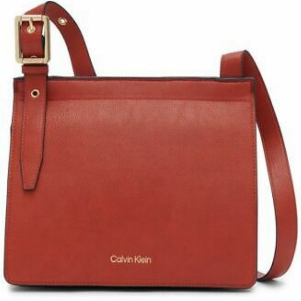Calvin Klein Havana Women's Over Shoulder Crossbody Side Bag in Burned Orange